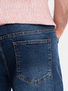 Ombre Clothing Pánske džínsové šortky klasického strihu - tmavo modré