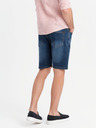 Ombre Clothing Pánske džínsové šortky klasického strihu - tmavo modré