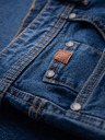 Ombre Clothing Pánske džínsové šortky klasického strihu - tmavo modré