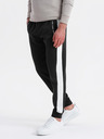 Ombre Clothing Pánske tepláky s kontrastným lemovaním - čierne