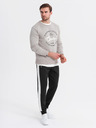 Ombre Clothing Pánske tepláky s kontrastným lemovaním - čierne