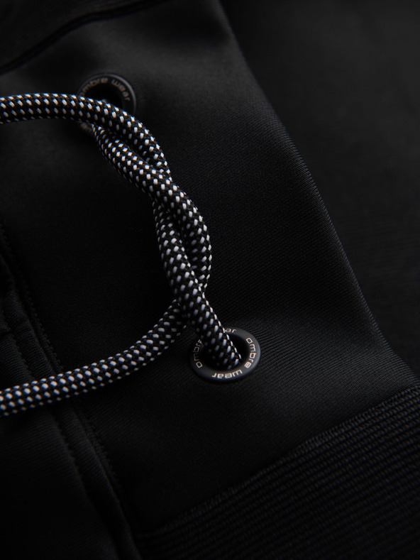 Ombre Clothing Pánske tepláky s kontrastným lemovaním - čierne