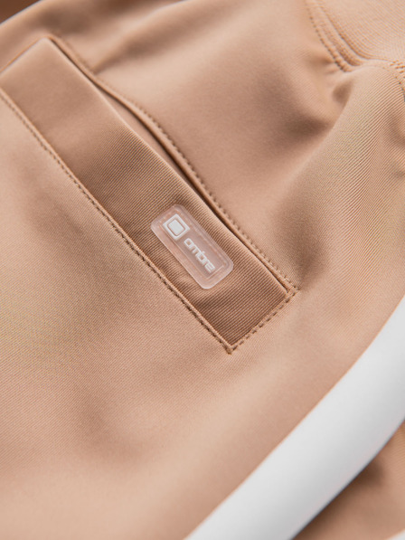 Ombre Clothing Pánske tepláky joggers s kontrastnými pruhmi - béžové