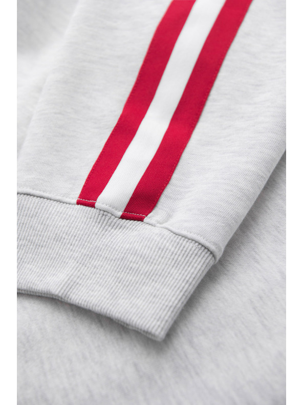 Ombre Clothing Pánske tepláky s lemovaním a rebrovaním na nohaviciach - sivý melír