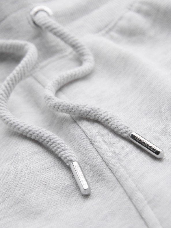 Ombre Clothing Pánske tepláky s lemovaním a rebrovaním na nohaviciach - sivý melír