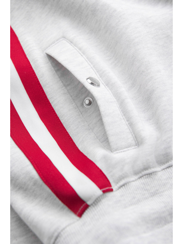 Ombre Clothing Pánske tepláky s lemovaním a rebrovaním na nohaviciach - sivý melír