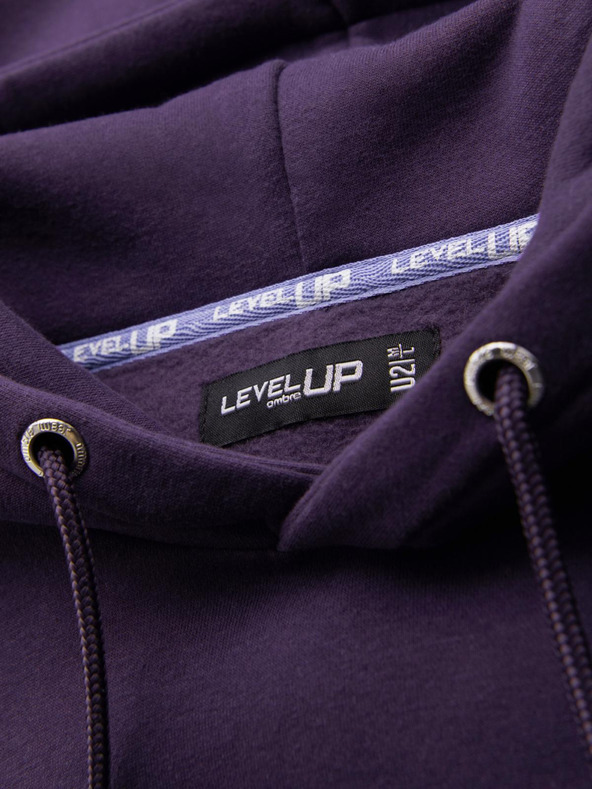 Ombre Clothing Unisex mikina s vreckami a kapucňou - fialová