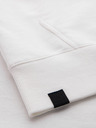 Ombre Clothing Pánska bavlnená mikina s kapucňou a kontrastnými detailmi - biela