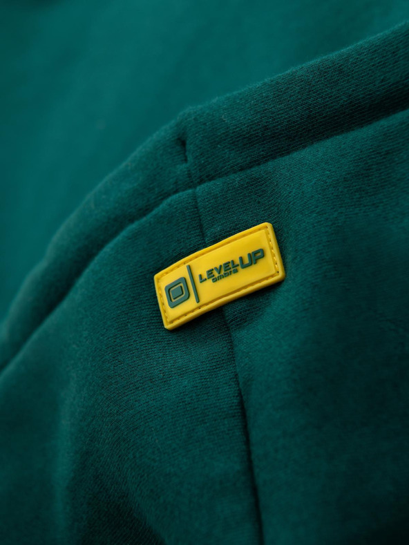 Ombre Clothing Unisex mikina s vreckami a kapucňou - tmavo zelená