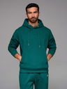 Ombre Clothing Unisex mikina s vreckami a kapucňou - tmavo zelená