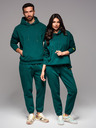 Ombre Clothing Unisex mikina s vreckami a kapucňou - tmavo zelená