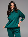 Ombre Clothing Unisex mikina s vreckami a kapucňou - tmavo zelená