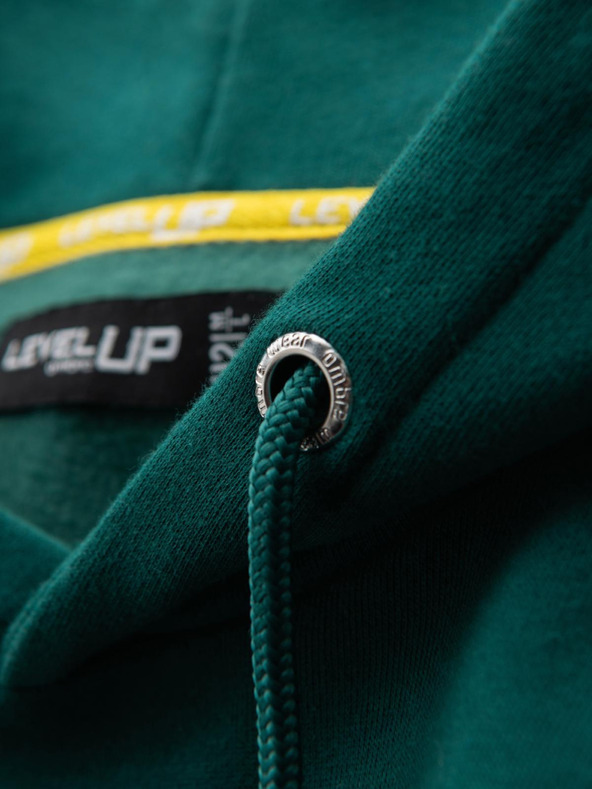 Ombre Clothing Unisex mikina s vreckami a kapucňou - tmavo zelená