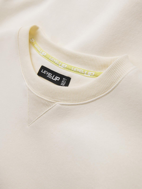 Ombre Clothing Klasická unisex mikina s okrúhlym výstrihom - krémová