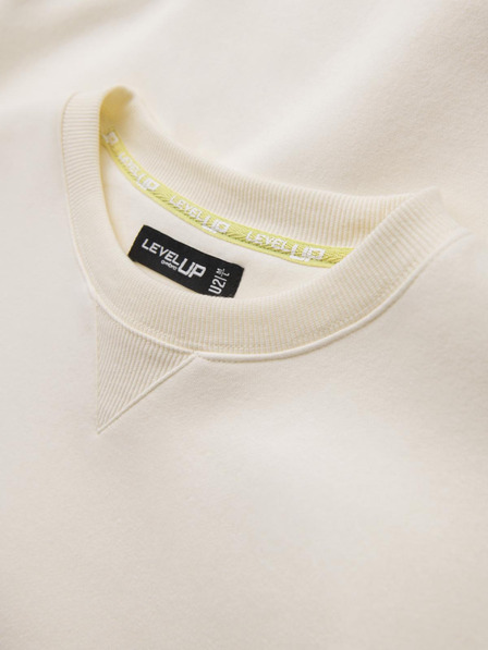 Ombre Clothing Klasická unisex mikina s okrúhlym výstrihom - krémová