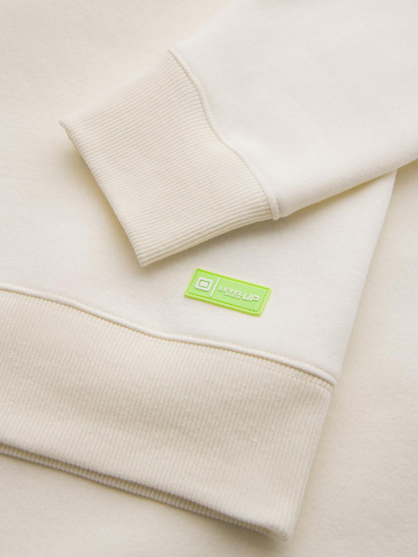 Ombre Clothing Klasická unisex mikina s okrúhlym výstrihom - krémová