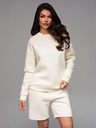 Ombre Clothing Klasická unisex mikina s okrúhlym výstrihom - krémová