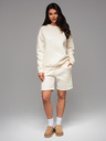 Ombre Clothing Klasická unisex mikina s okrúhlym výstrihom - krémová