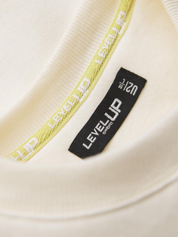 Ombre Clothing Klasická unisex mikina s okrúhlym výstrihom - krémová