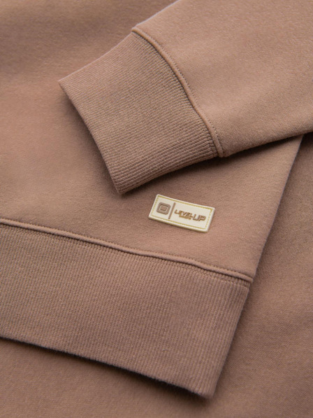Ombre Clothing Klasická unisex mikina s okrúhlym výstrihom - hnedá