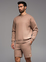 Ombre Clothing Klasická unisex mikina s okrúhlym výstrihom - hnedá