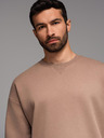 Ombre Clothing Klasická unisex mikina s okrúhlym výstrihom - hnedá