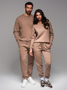 Ombre Clothing Klasická unisex mikina s okrúhlym výstrihom - hnedá