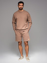 Ombre Clothing Klasická unisex mikina s okrúhlym výstrihom - hnedá