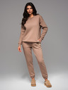 Ombre Clothing Klasická unisex mikina s okrúhlym výstrihom - hnedá