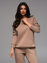 Ombre Clothing Klasická unisex mikina s okrúhlym výstrihom - hnedá
