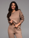Ombre Clothing Klasická unisex mikina s okrúhlym výstrihom - hnedá