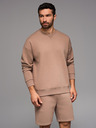 Ombre Clothing Klasická unisex mikina s okrúhlym výstrihom - hnedá