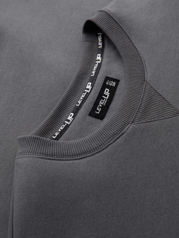 Ombre Clothing Unisex klasická mikina s okrúhlym výstrihom - sivá