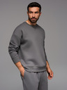 Ombre Clothing Unisex klasická mikina s okrúhlym výstrihom - sivá