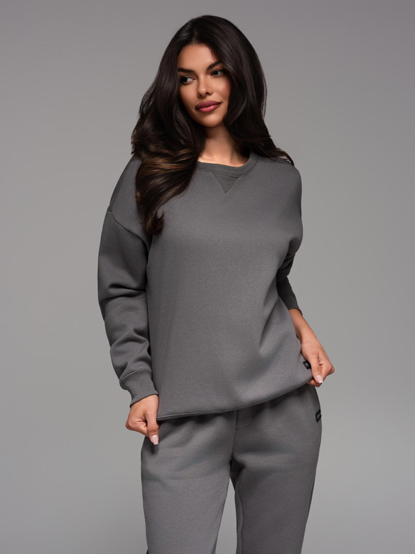 Ombre Clothing Unisex klasická mikina s okrúhlym výstrihom - sivá