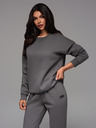 Ombre Clothing Unisex klasická mikina s okrúhlym výstrihom - sivá