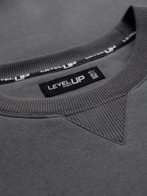 Ombre Clothing Unisex klasická mikina s okrúhlym výstrihom - sivá