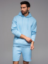 Ombre Clothing Unisex mikina s kapucňou a vreckami - modrá