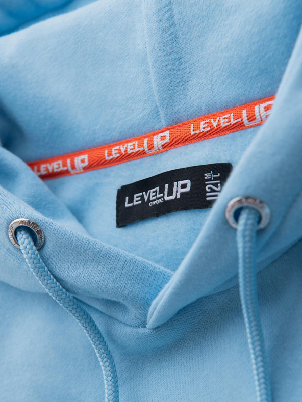 Ombre Clothing Unisex mikina s kapucňou a vreckami - modrá