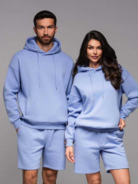 Ombre Clothing Unisex mikina s kapucňou a vreckami - levanduľová