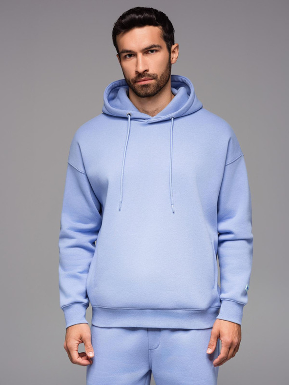 Ombre Clothing Unisex mikina s kapucňou a vreckami - levanduľová