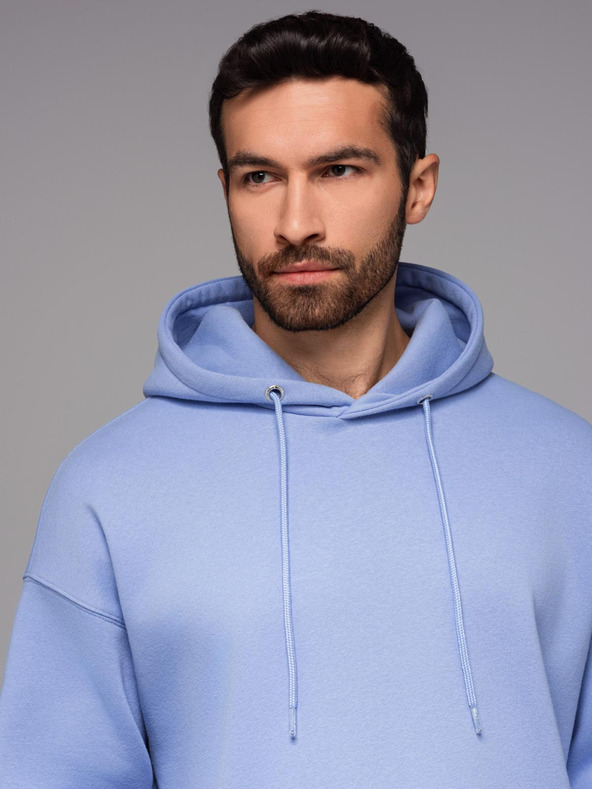 Ombre Clothing Unisex mikina s kapucňou a vreckami - levanduľová