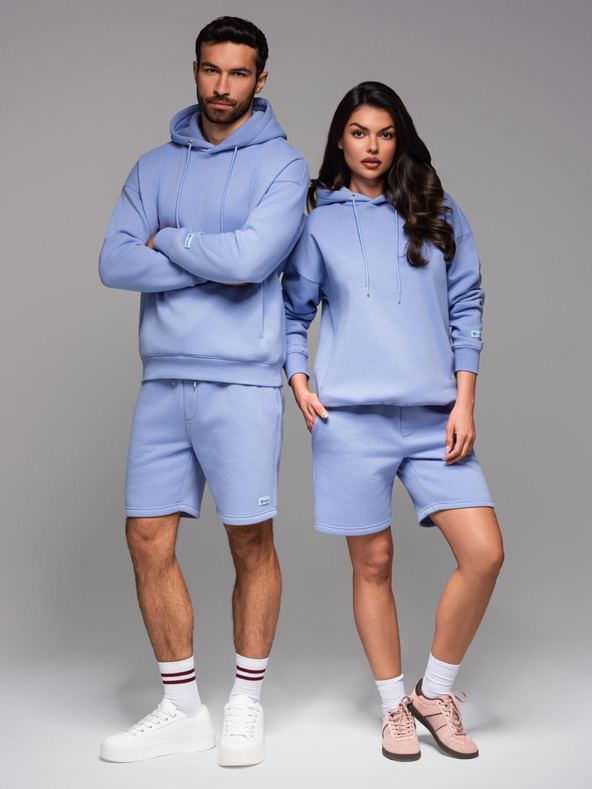 Ombre Clothing Unisex mikina s kapucňou a vreckami - levanduľová