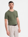 Ombre Clothing Khaki bavlnené tričko s jemnou textúrou