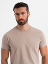 Ombre Clothing Pánske klasické bavlnené tričko BASIC - piesková