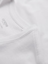 Ombre Clothing Pánske klasické bavlnené tričko BASIC s výstrihom - biele