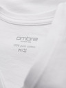 Ombre Clothing Pánske klasické bavlnené tričko BASIC s výstrihom - biele
