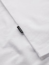 Ombre Clothing Pánske klasické bavlnené tričko BASIC s výstrihom - biele