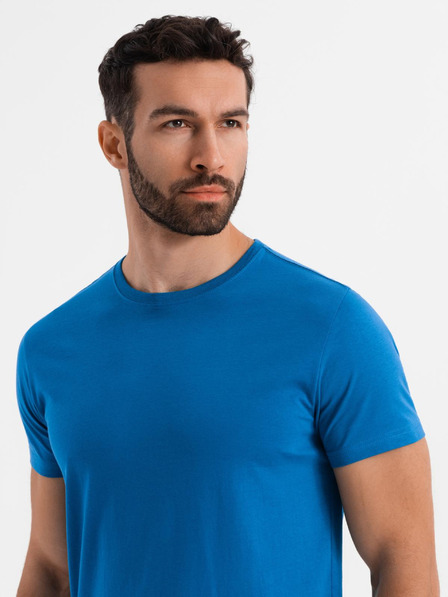 Ombre Clothing Pánske klasické bavlnené tričko BASIC - piesková