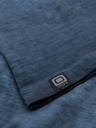 Ombre Clothing Pánske bavlnené tričko so výstrihom do V a praným efektom - tmavo modré